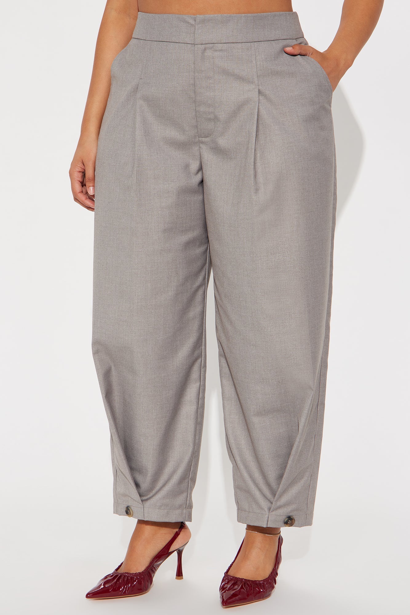 Business Only Balloon Leg Trousers - Grey