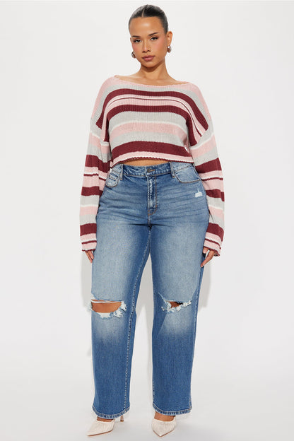Serena Ripped Straight Leg Jeans - Medium Wash