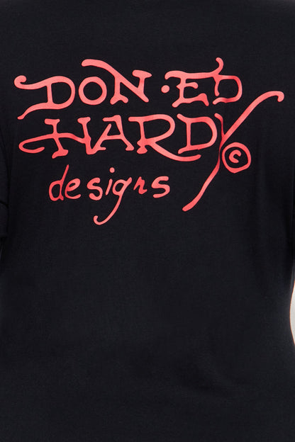 Ed Hardy Honor Dagger Long Sleeve Mini Dress - Black