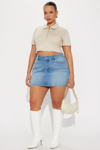 Harper Denim Mini Skirt - Medium Wash
