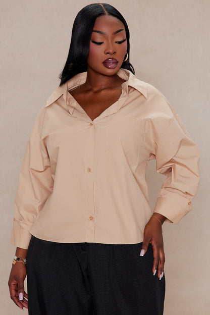 Talia Button Up Shirt - Khaki