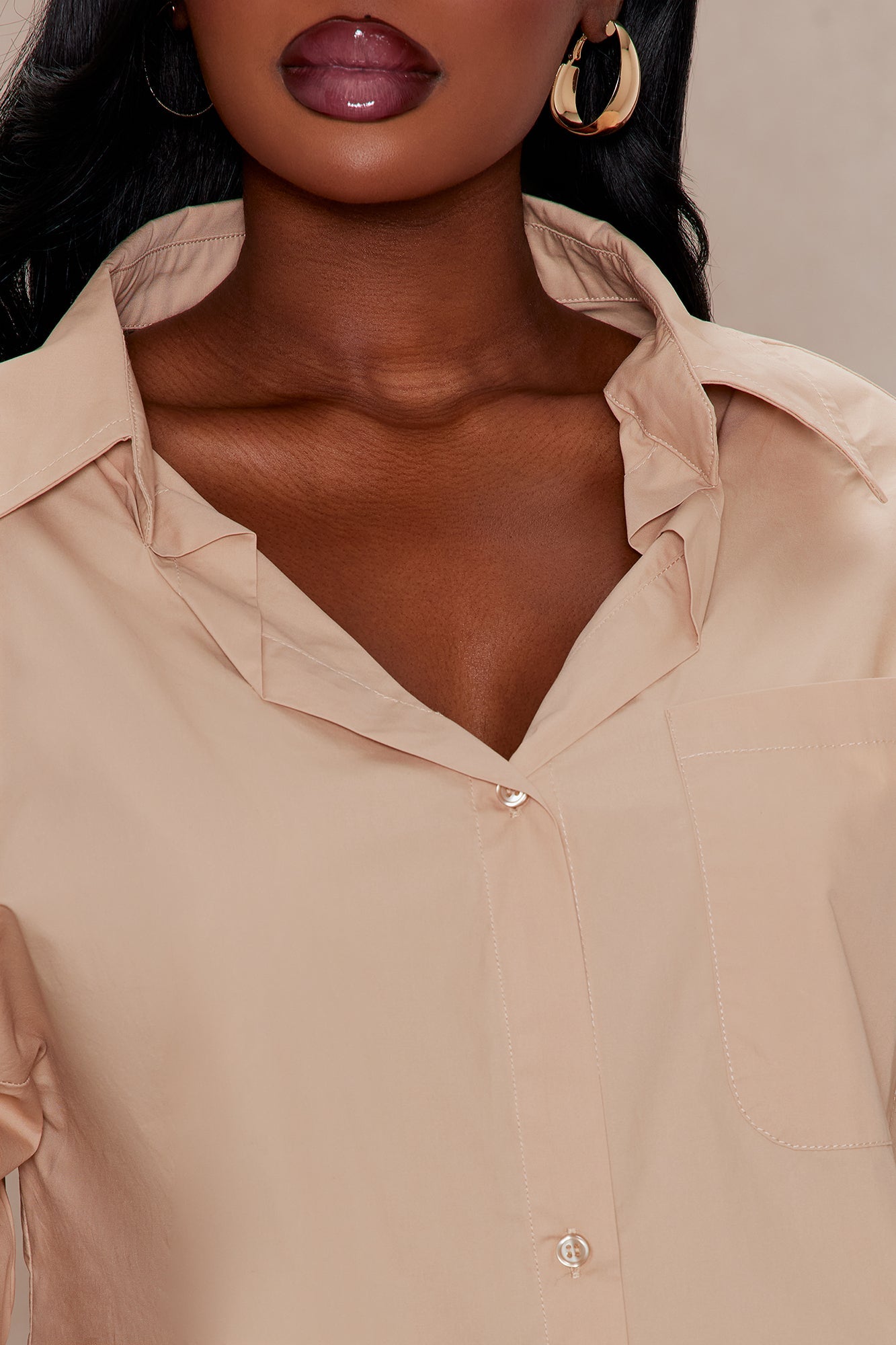 Talia Button Up Shirt - Khaki