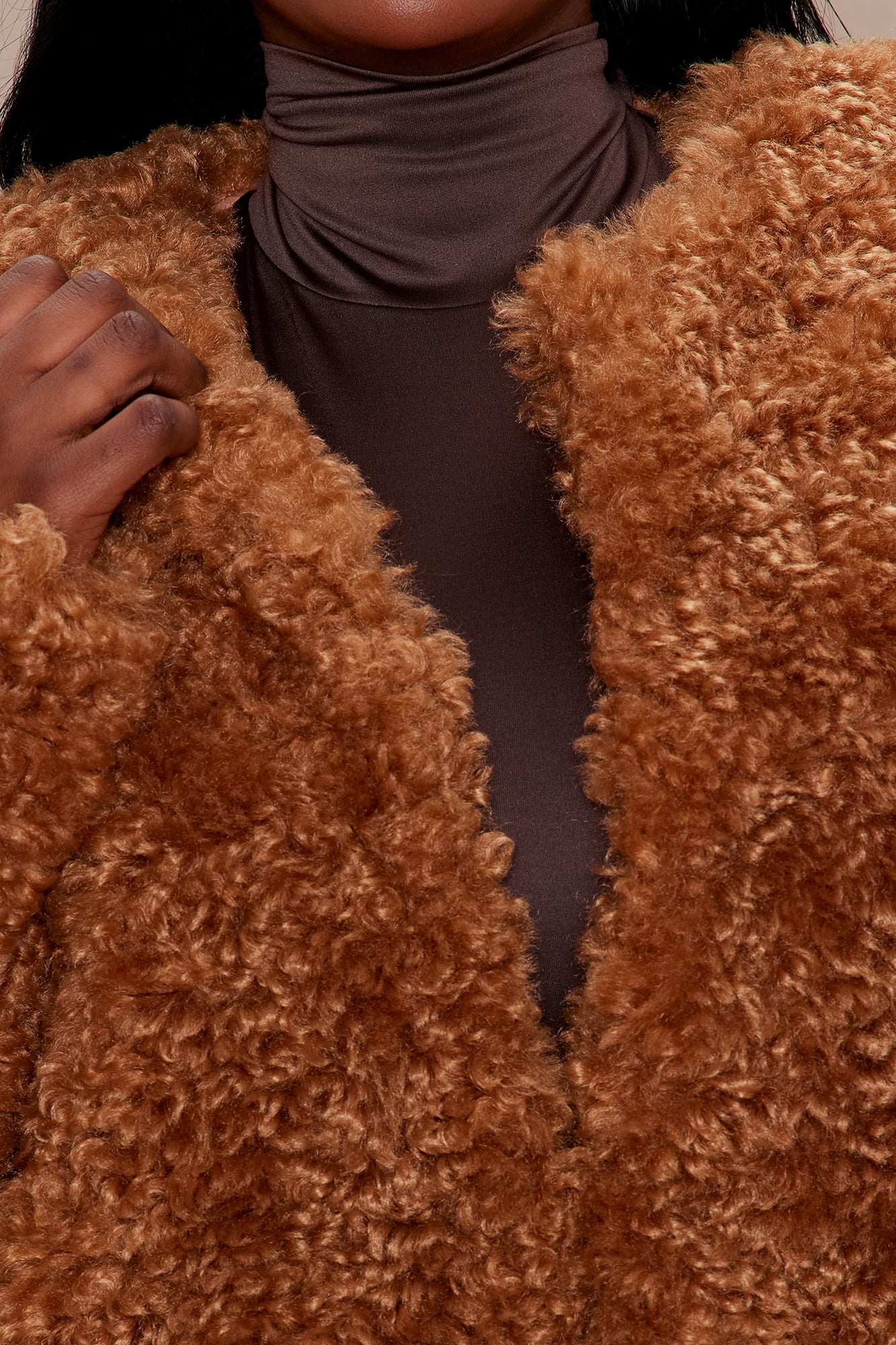 Arden Sherpa Fur Jacket - Camel