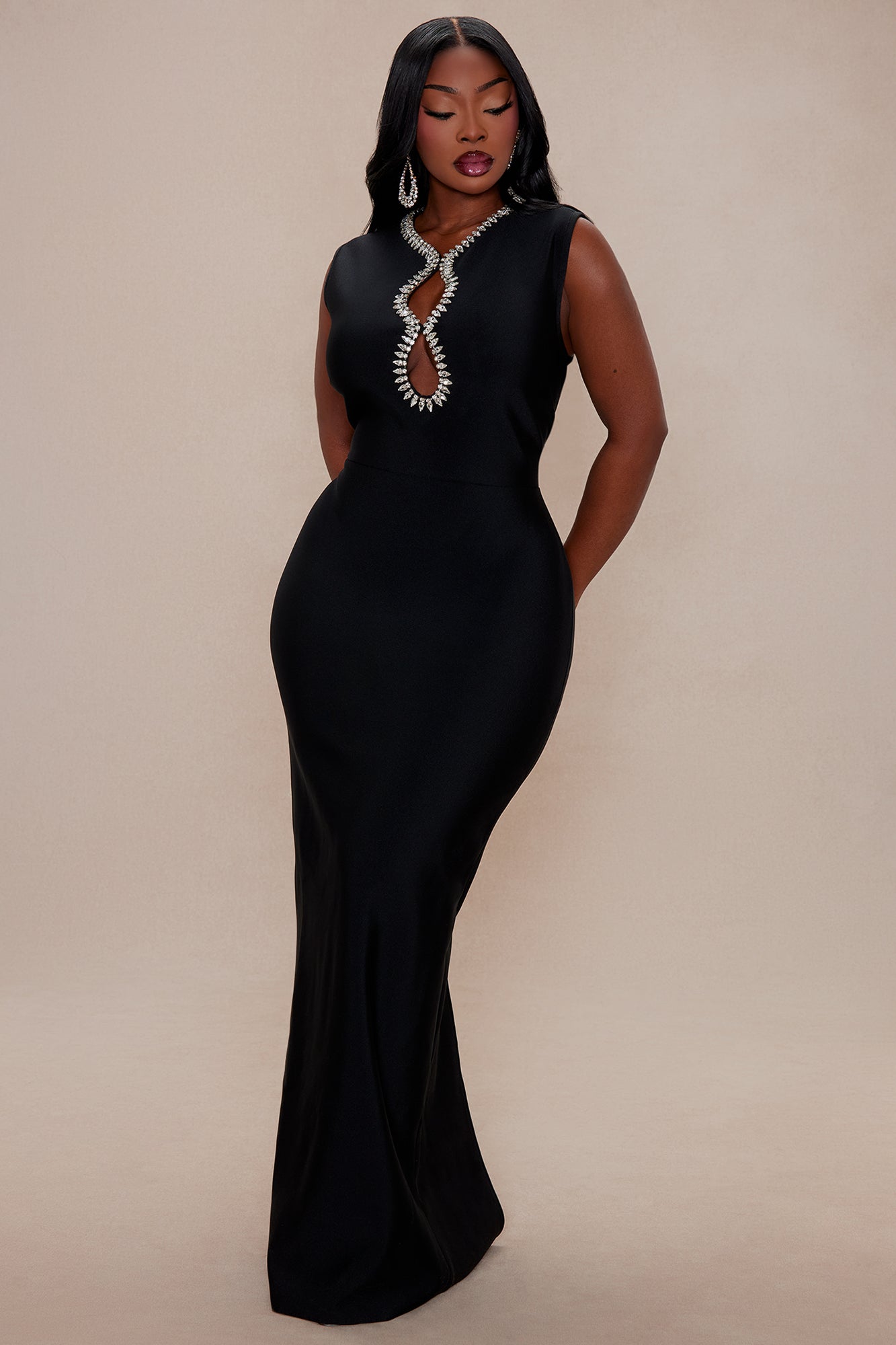 Take On The Night Bandage Maxi Dress - Black