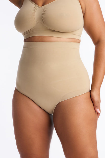 Nova Sculpt Seamless Strong Compression High Waisted Brief - Sand
