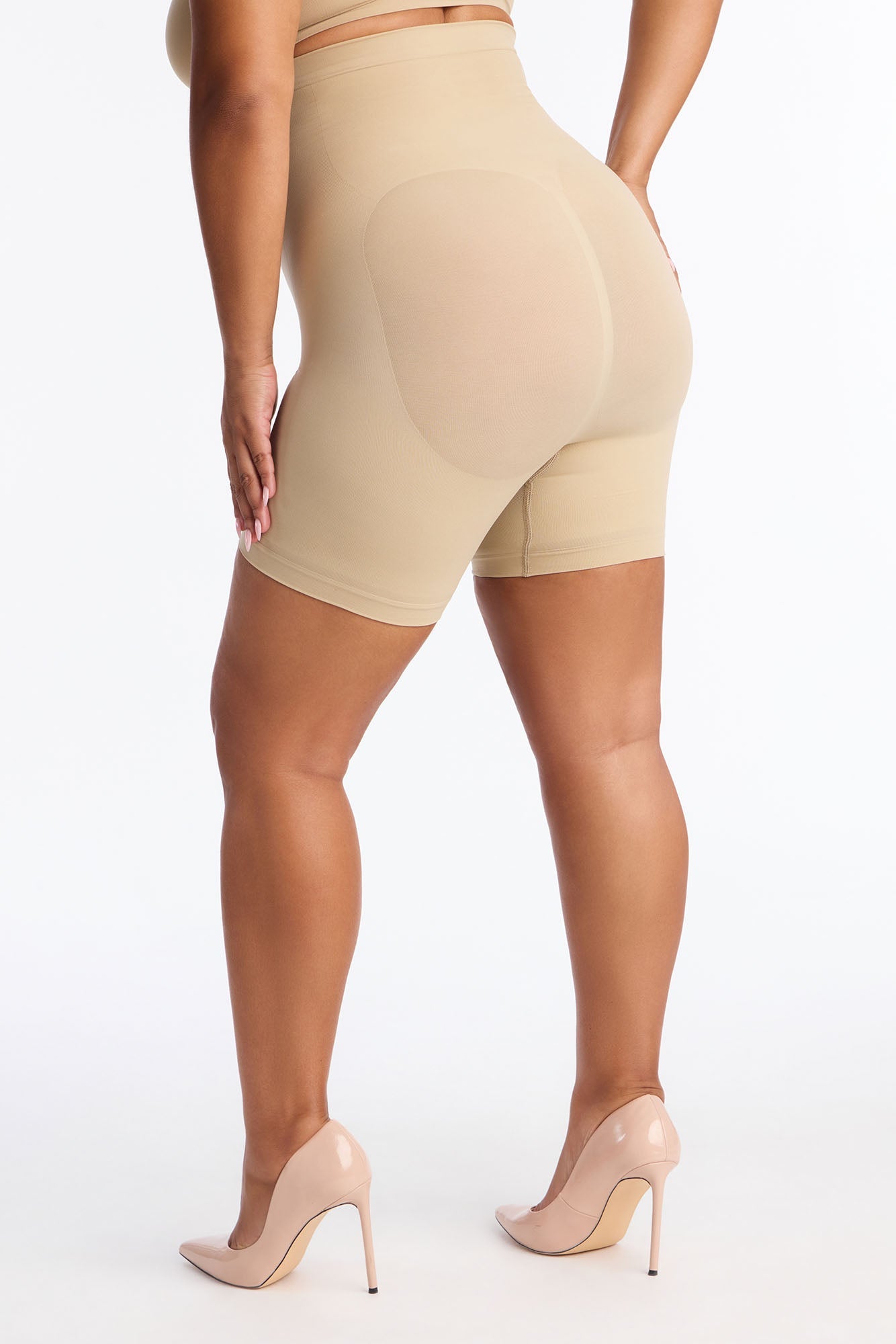 Nova Sculpt Seamless Strong Compression Thigh Shaper - Sand