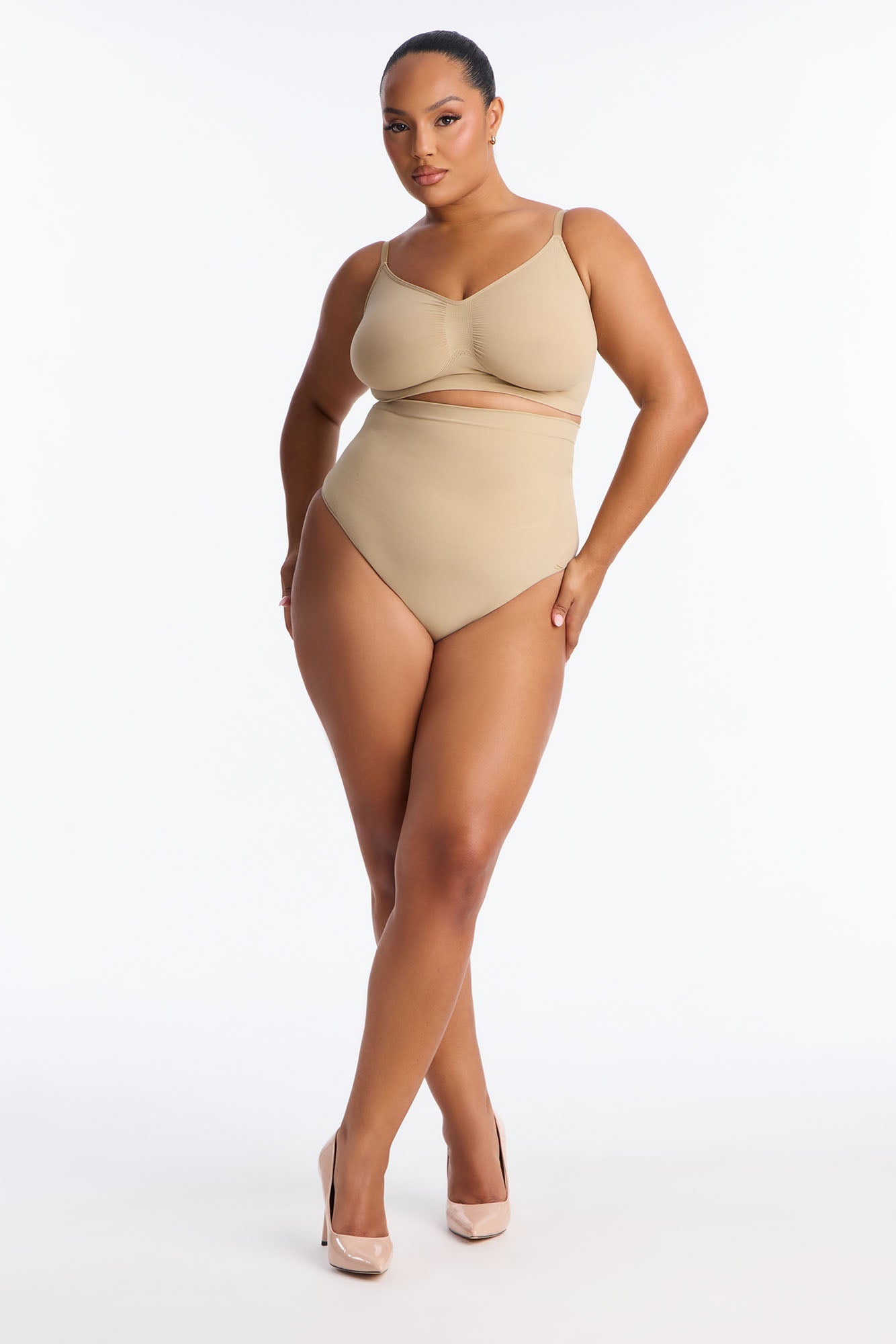Nova Sculpt Seamless Strong Compression High Waisted Brief - Sand