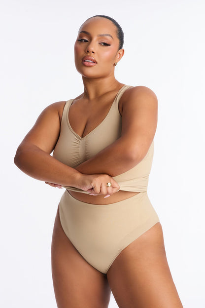 Nova Sculpt Seamless Strong Compression Shaping Tank - Sand