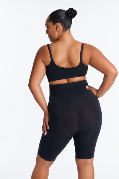 Nova Sculpt Seamless Strong Compression High Waisted Thigh Shaper - Black