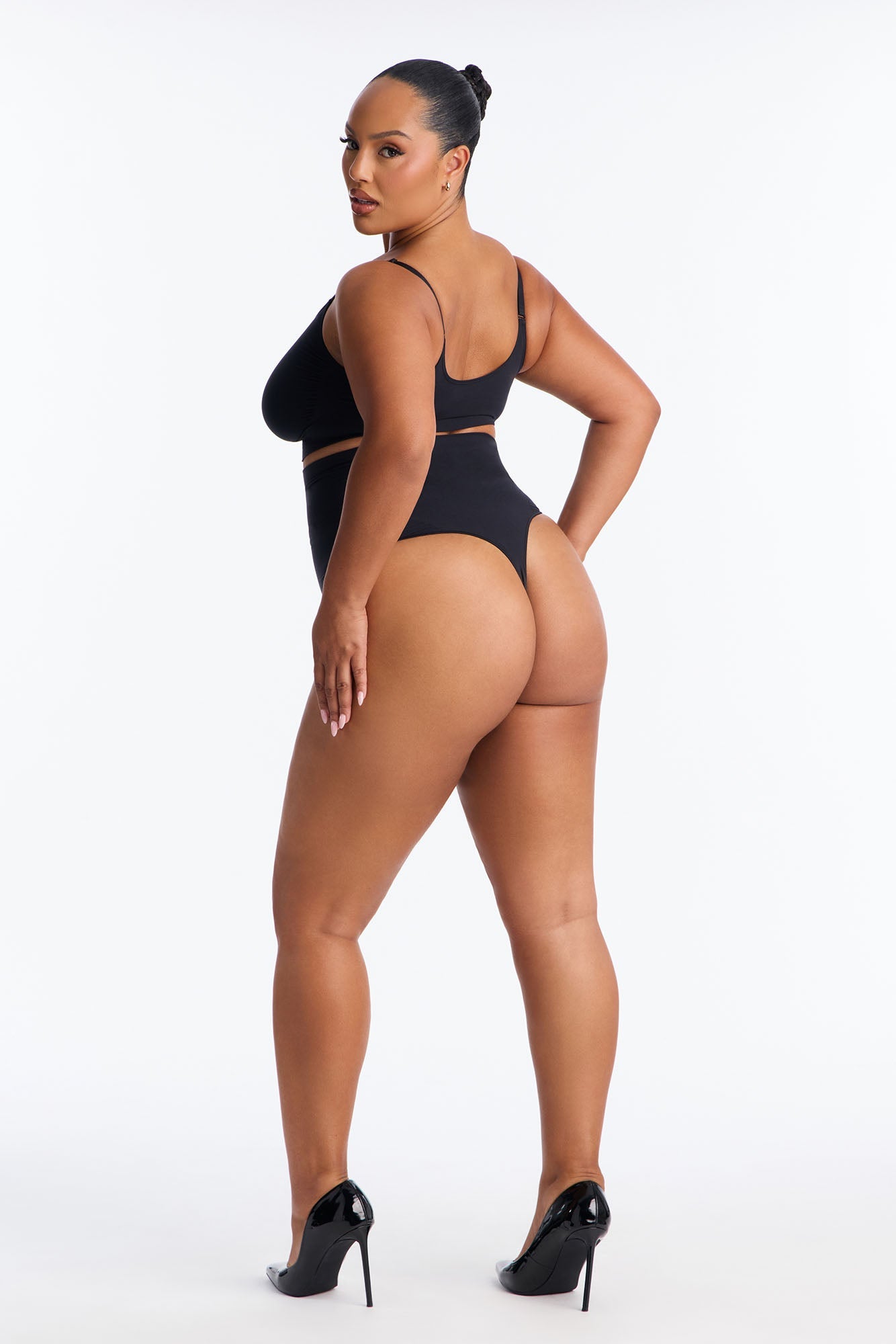 Nova Seamless Sculpt Strong Compression High Waisted Thong - Black
