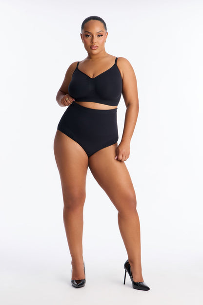 Nova Sculpt Seamless Strong Compression Mid Waist Brief - Black