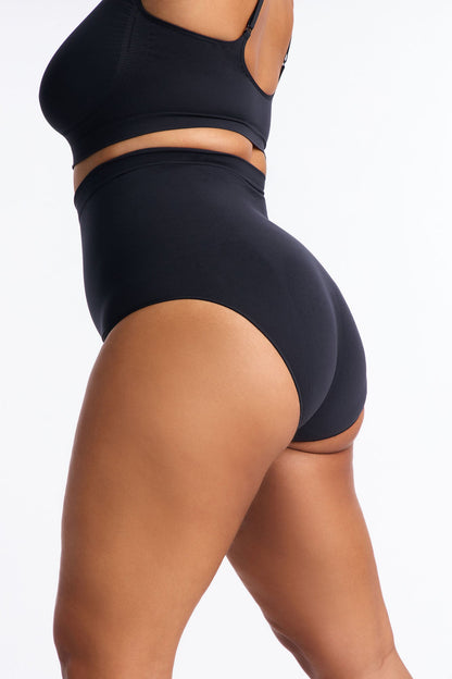Nova Sculpt Seamless Strong Compression Mid Waist Brief - Black