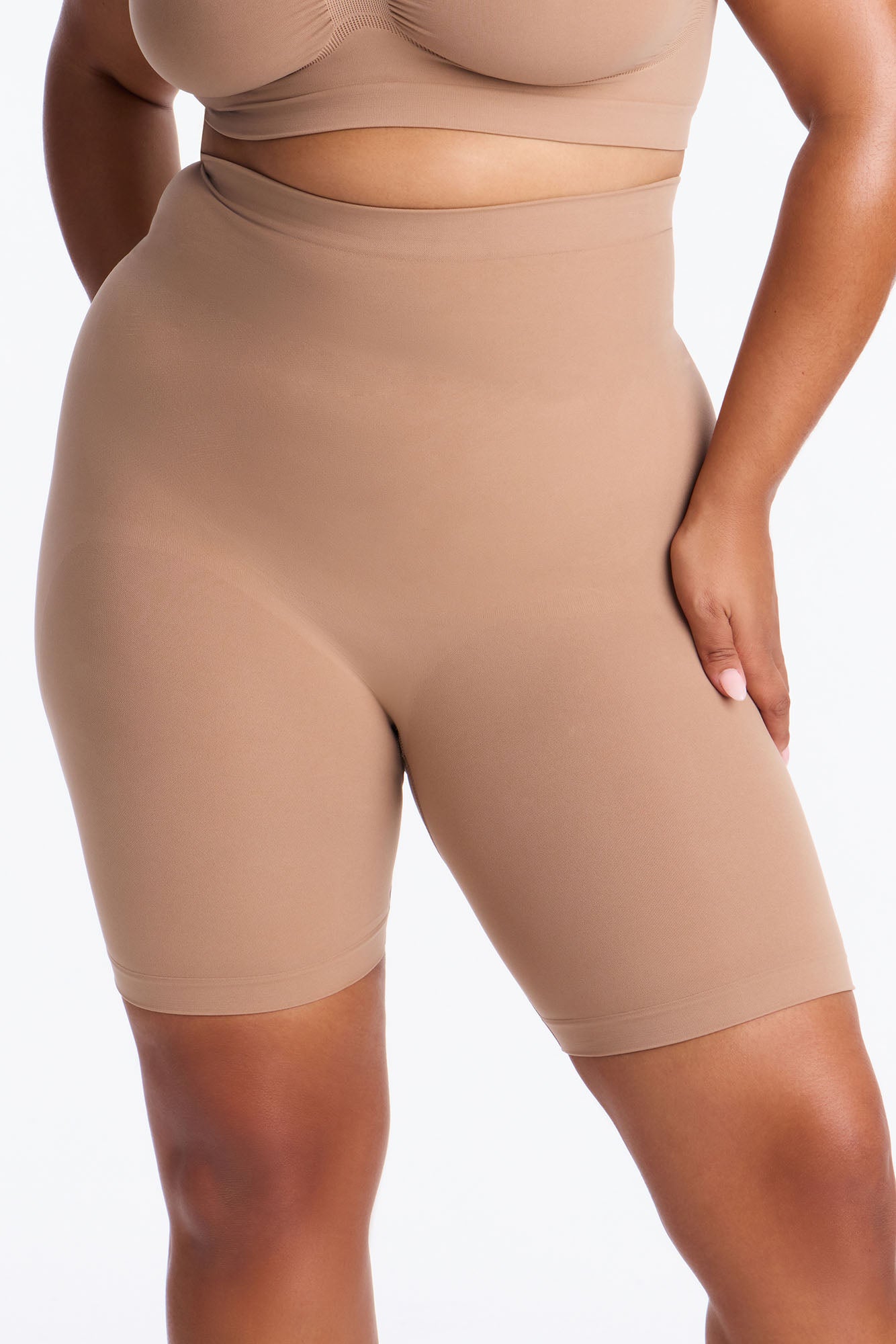 Nova Sculpt Seamless Strong Compression Thigh Shaper - Nude