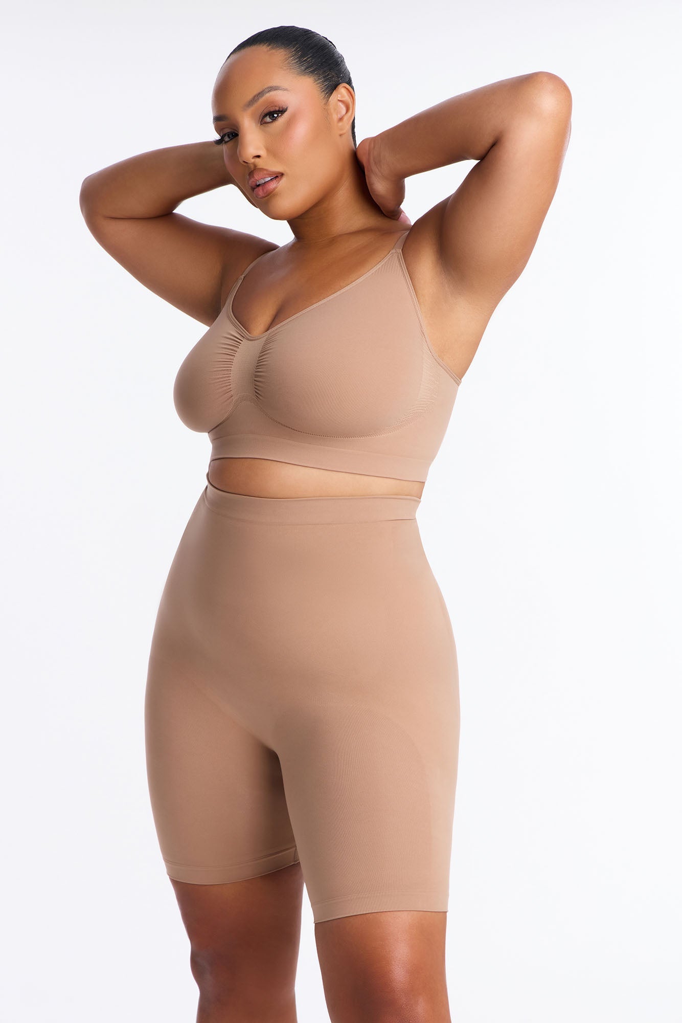 Nova Sculpt Seamless Strong Compression Thigh Shaper - Nude