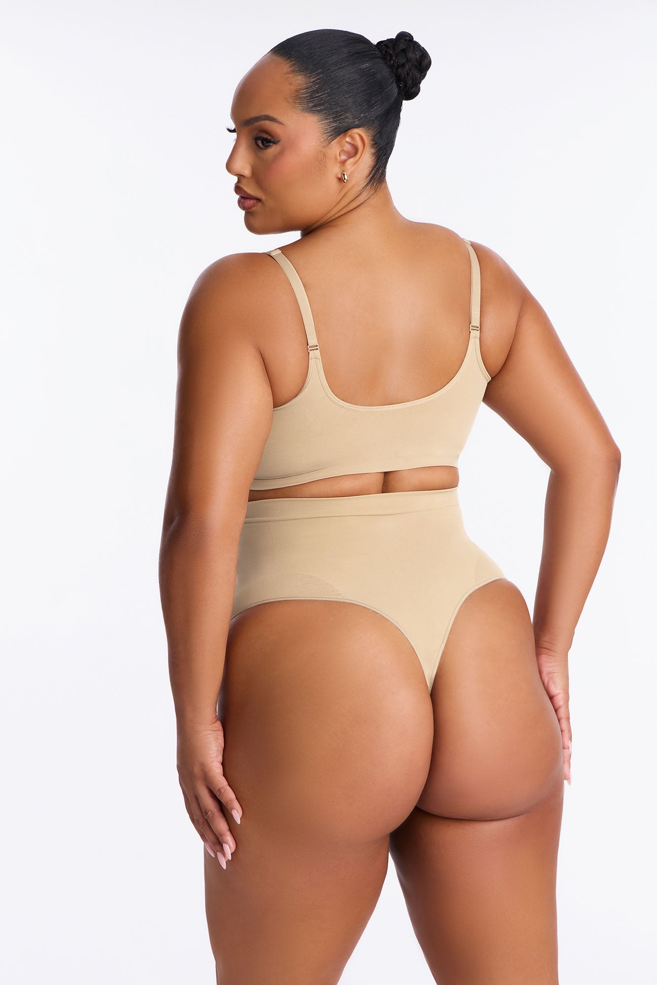 Nova Seamless Sculpt Strong Compression High Waisted Thong - Sand