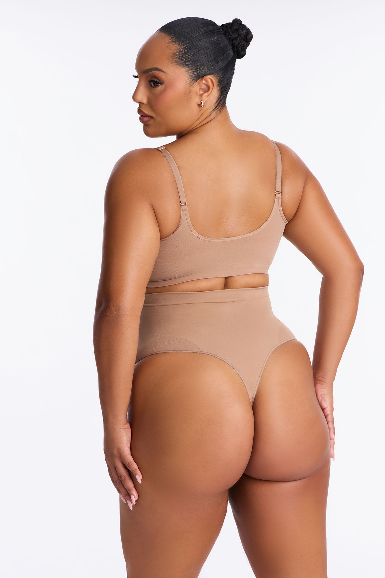 Nova Seamless Sculpt Strong Compression High Waisted Thong - Nude