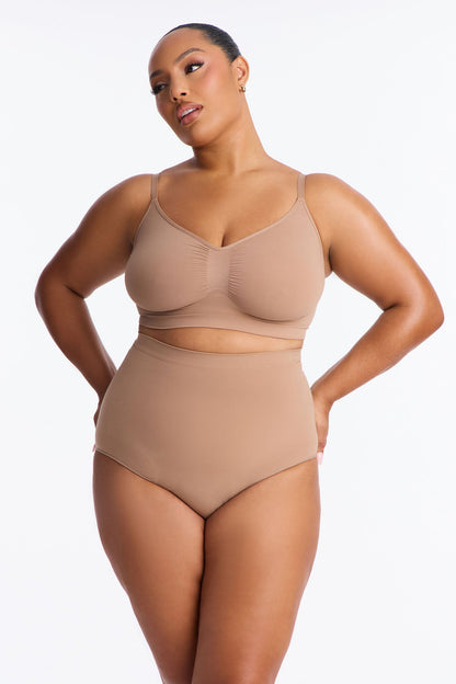 Nova Sculpt Seamless Strong Compression Mid Waist Brief - Nude