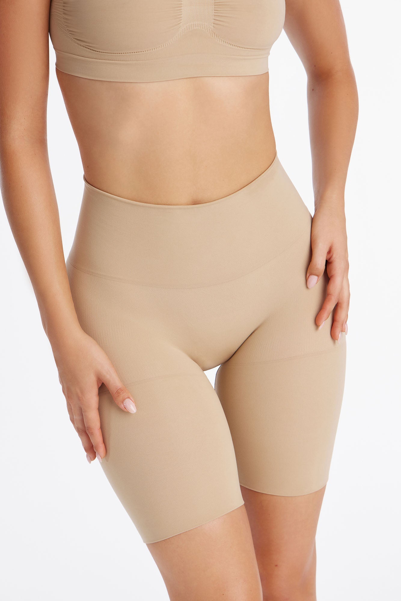 Nova Sculpt Seamless Strong Compression Butt Lifting Thigh Shaper - Sand