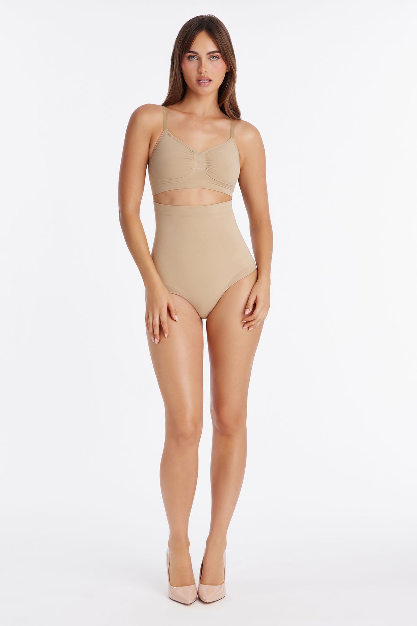 Nova Sculpt Seamless Strong Compression High Waisted Brief - Sand