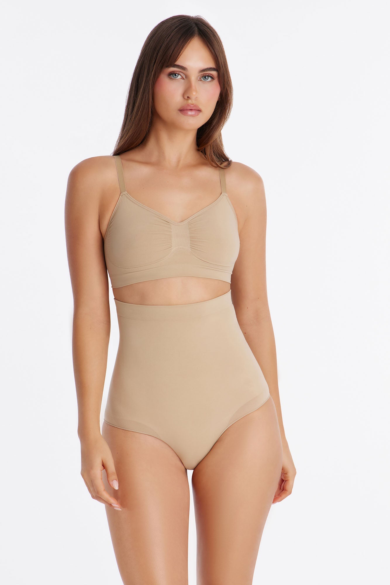 Nova Sculpt Seamless Strong Compression High Waisted Brief - Sand