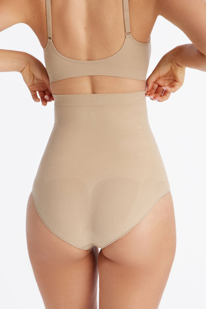 Nova Sculpt Seamless Strong Compression High Waisted Brief - Sand