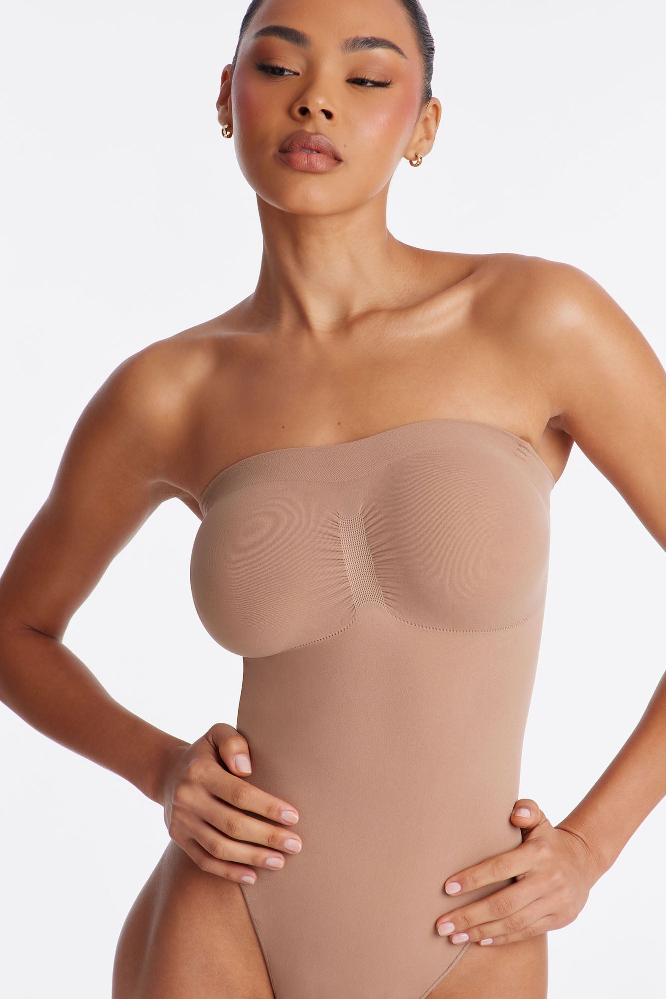 Nova Sculpt Seamless Strong Compression Strapless Thong Bodysuit - Nude