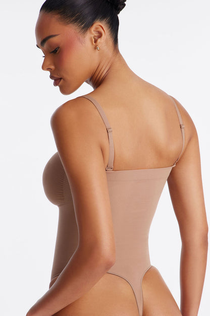 Nova Sculpt Seamless Strong Compression Strapless Thong Bodysuit - Nude