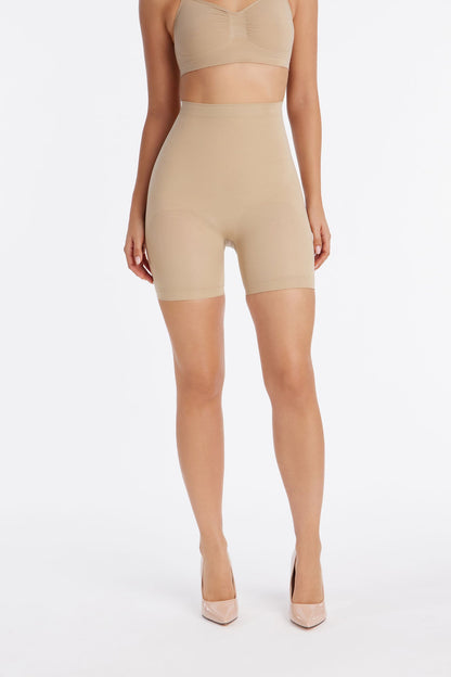 Nova Sculpt Seamless Strong Compression Thigh Shaper - Sand