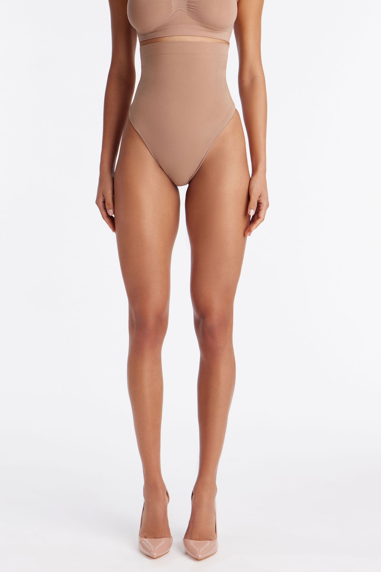 Nova Seamless Sculpt Strong Compression High Waisted Thong - Nude