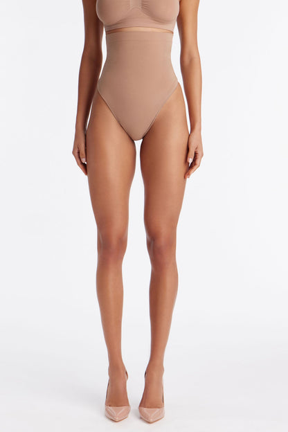 Nova Seamless Sculpt Strong Compression High Waisted Thong - Nude