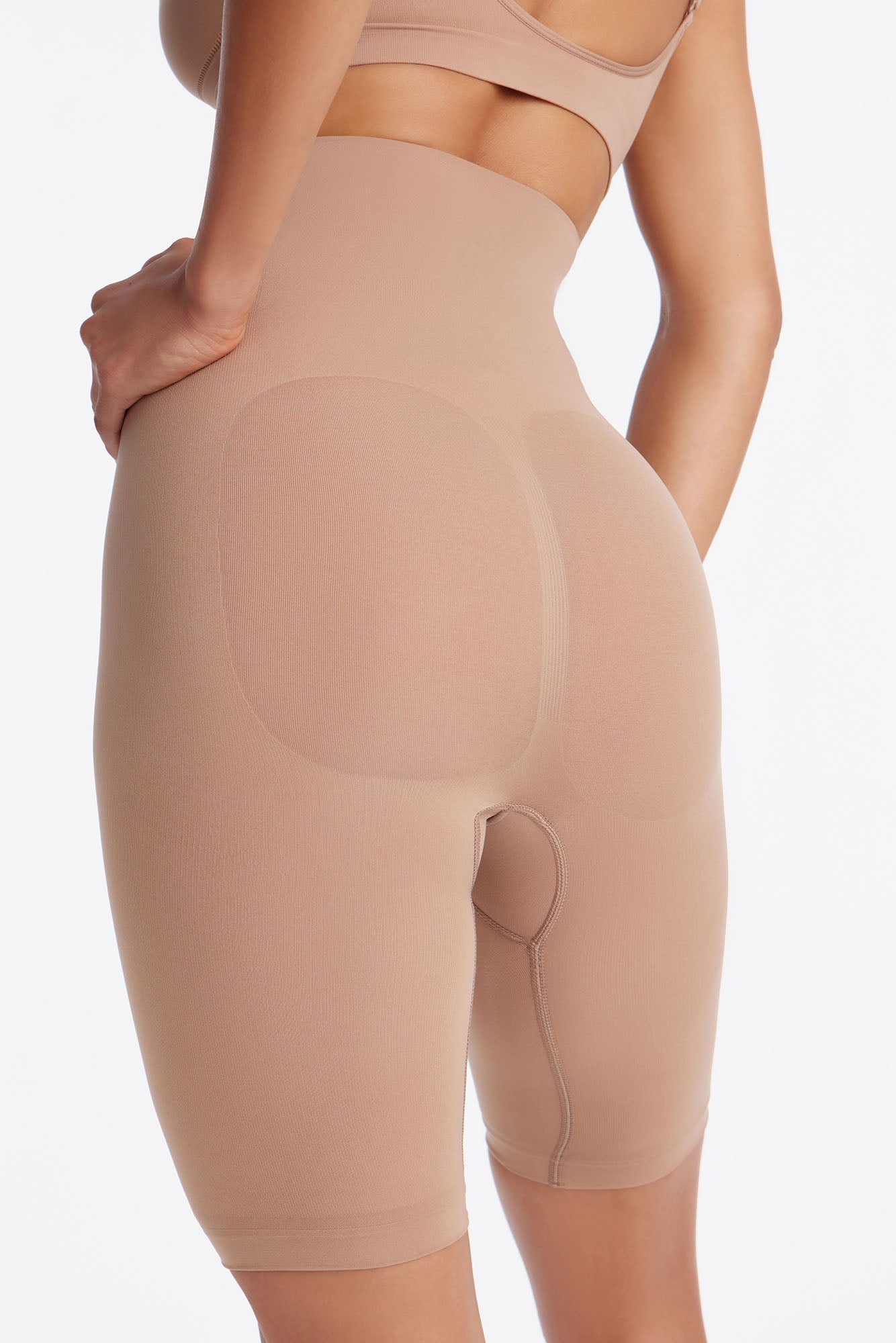 Nova Sculpt Seamless Strong Compression High Waisted Thigh Shaper - Nude