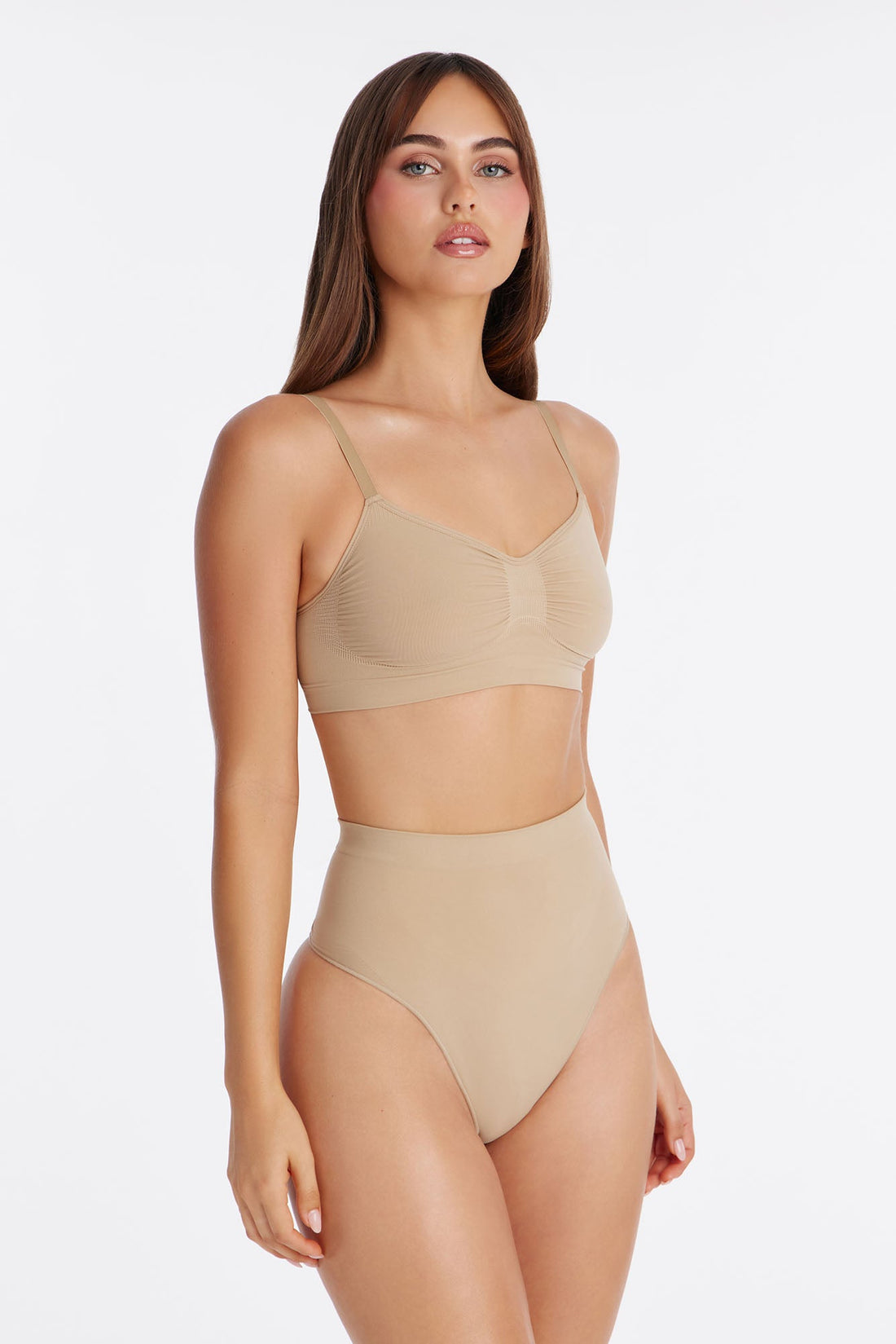 Nova Sculpt Seamless Strong Compression Bralette - Sand