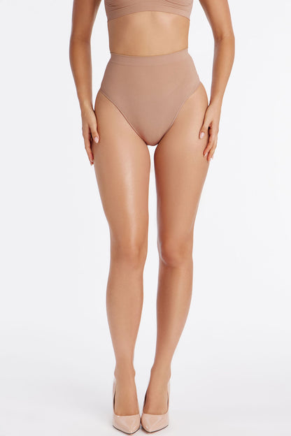 Nova Sculpt Seamless Strong Compression Mid Waist Thong - Nude