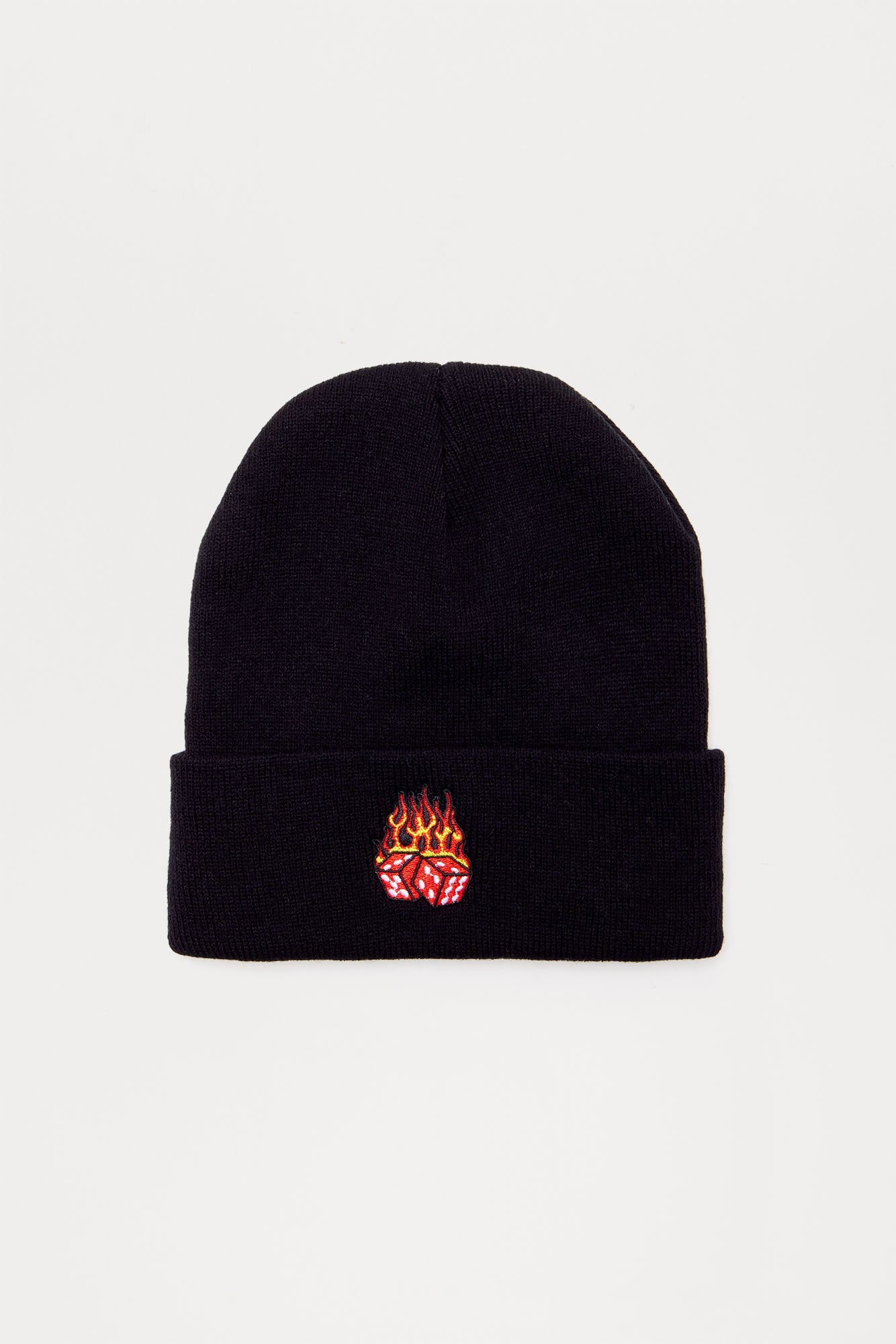 Flaming Dice Beanie - Black
