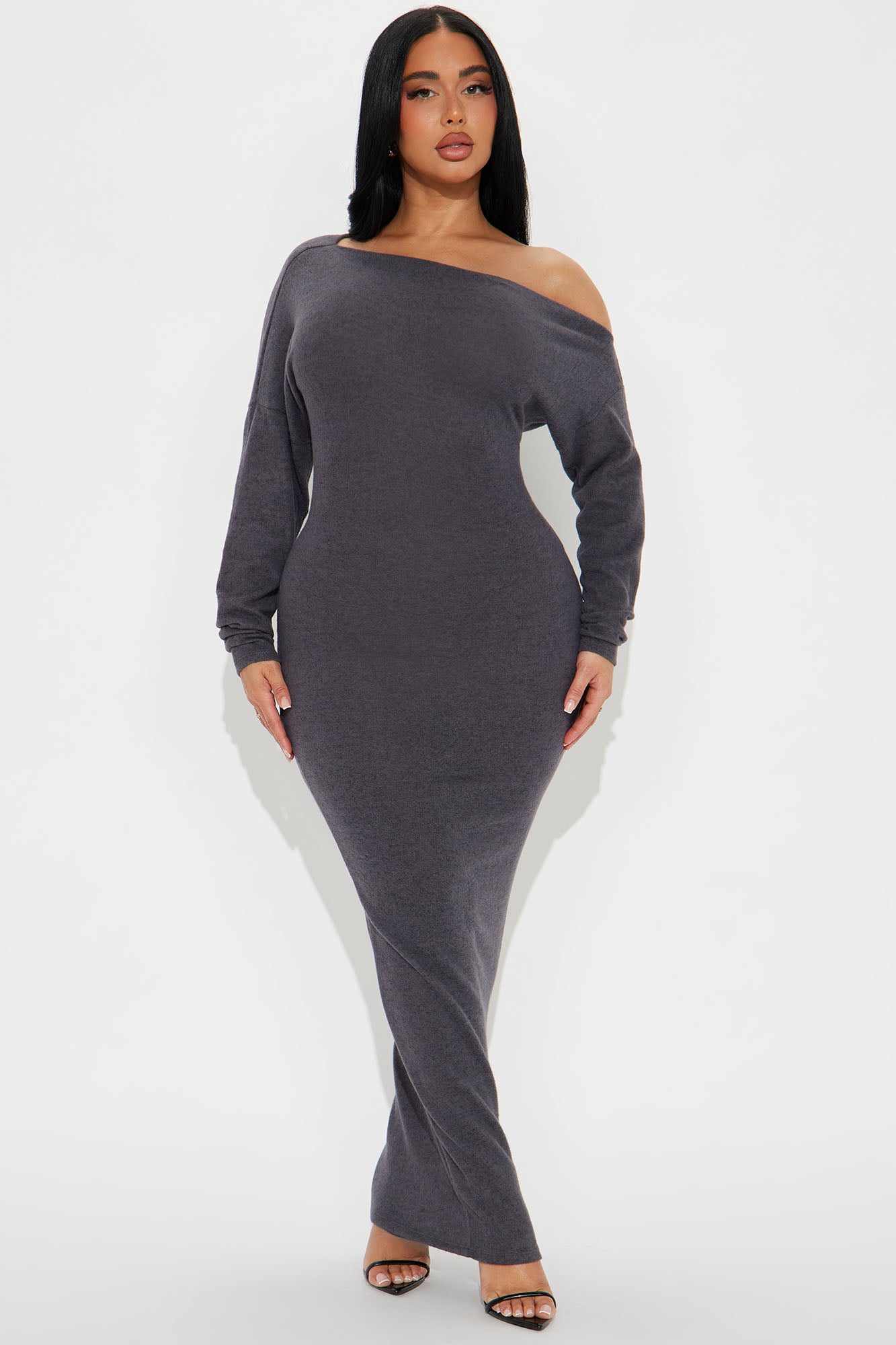 Penelope Sweater Maxi Dress - Charcoal