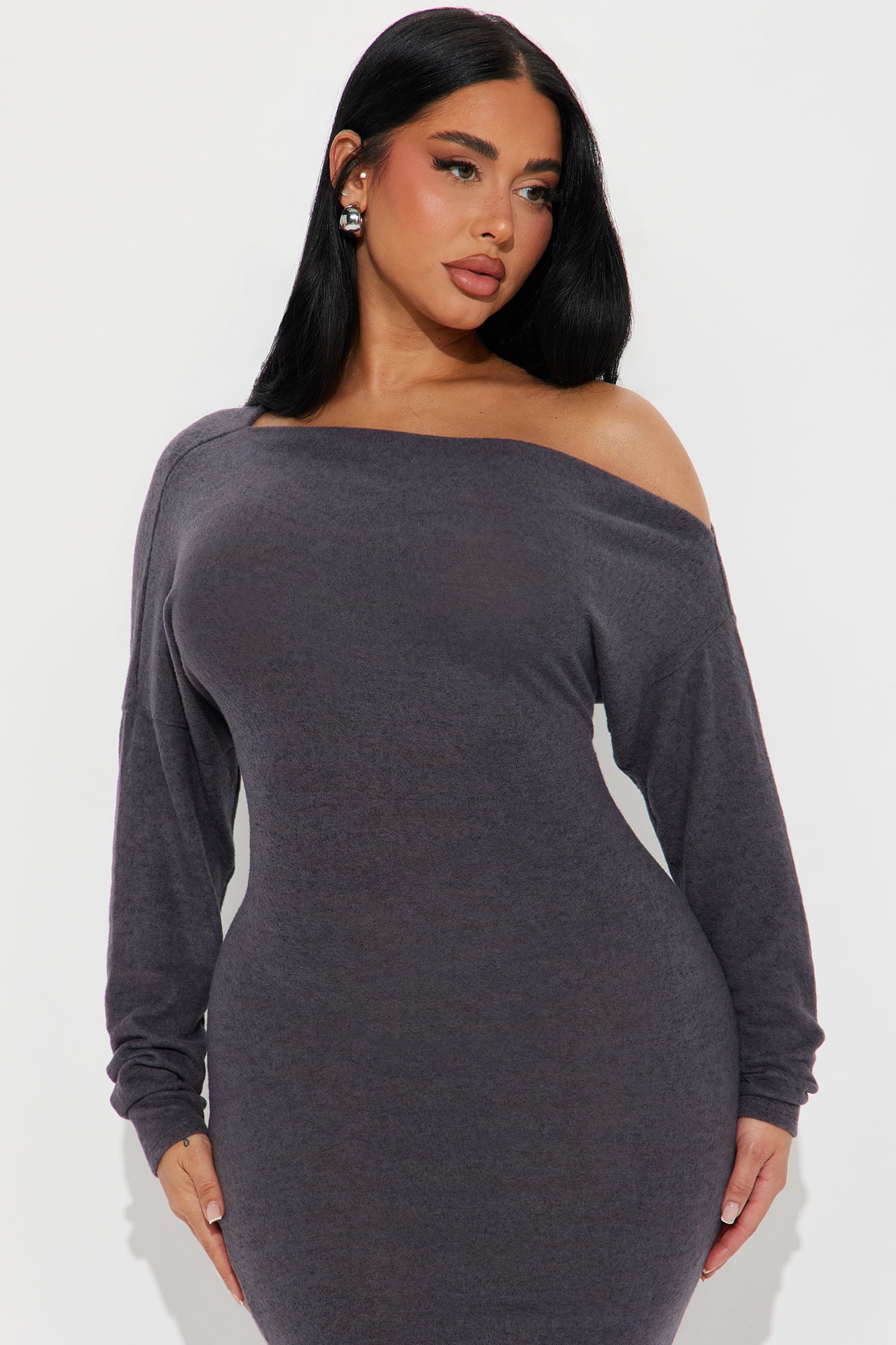 Penelope Sweater Maxi Dress - Charcoal