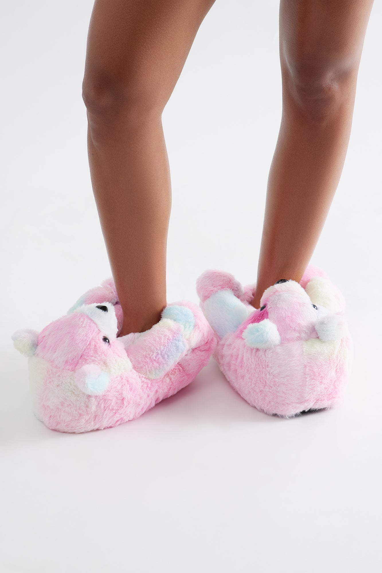 Tie Dye Bear Slippers - Multi Color
