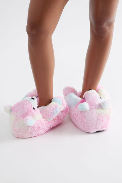 Tie Dye Bear Slippers - Multi Color