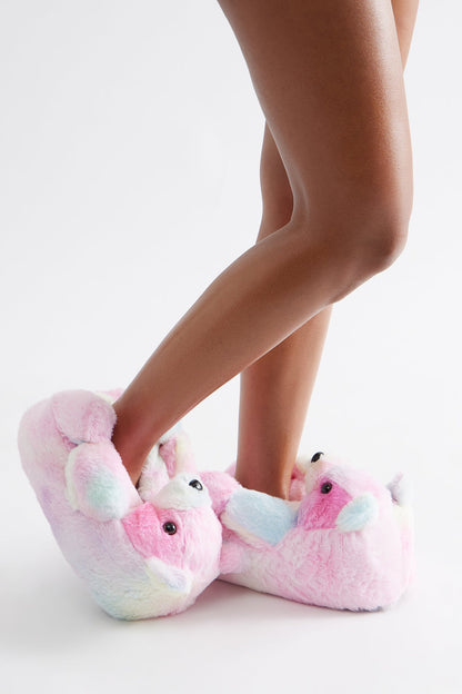Tie Dye Bear Slippers - Multi Color