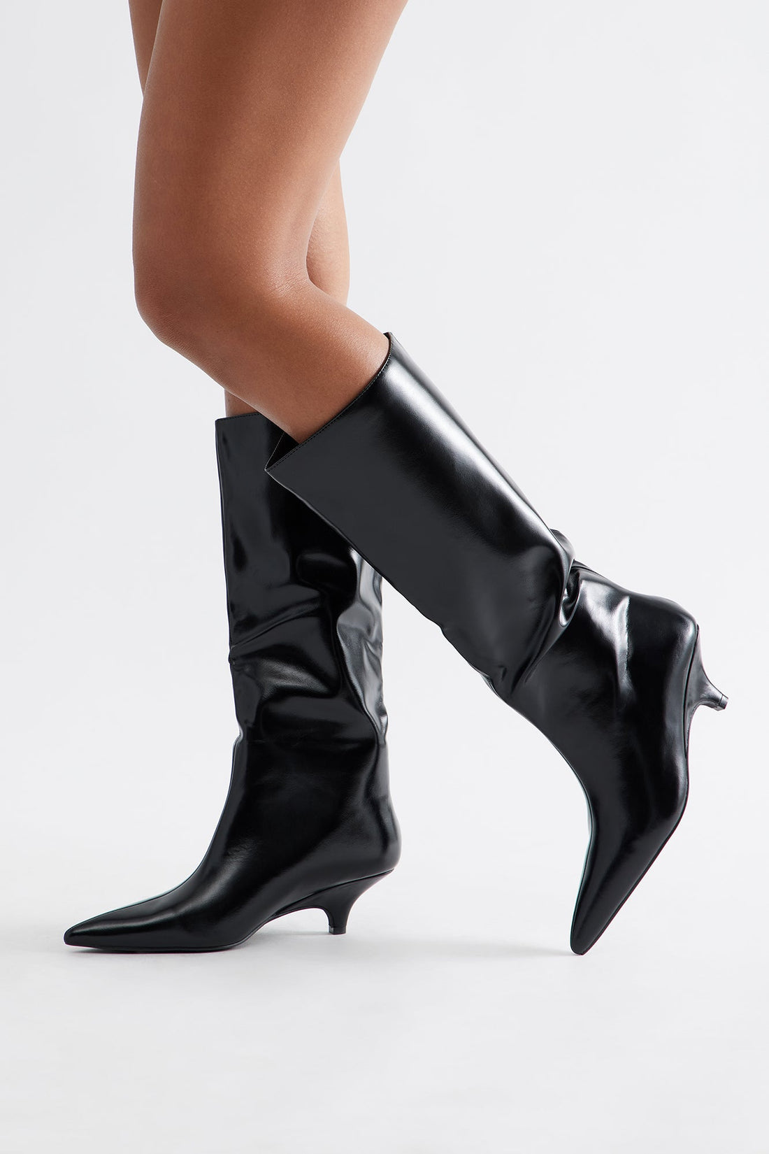 Lana Faux Leather Boots - Black