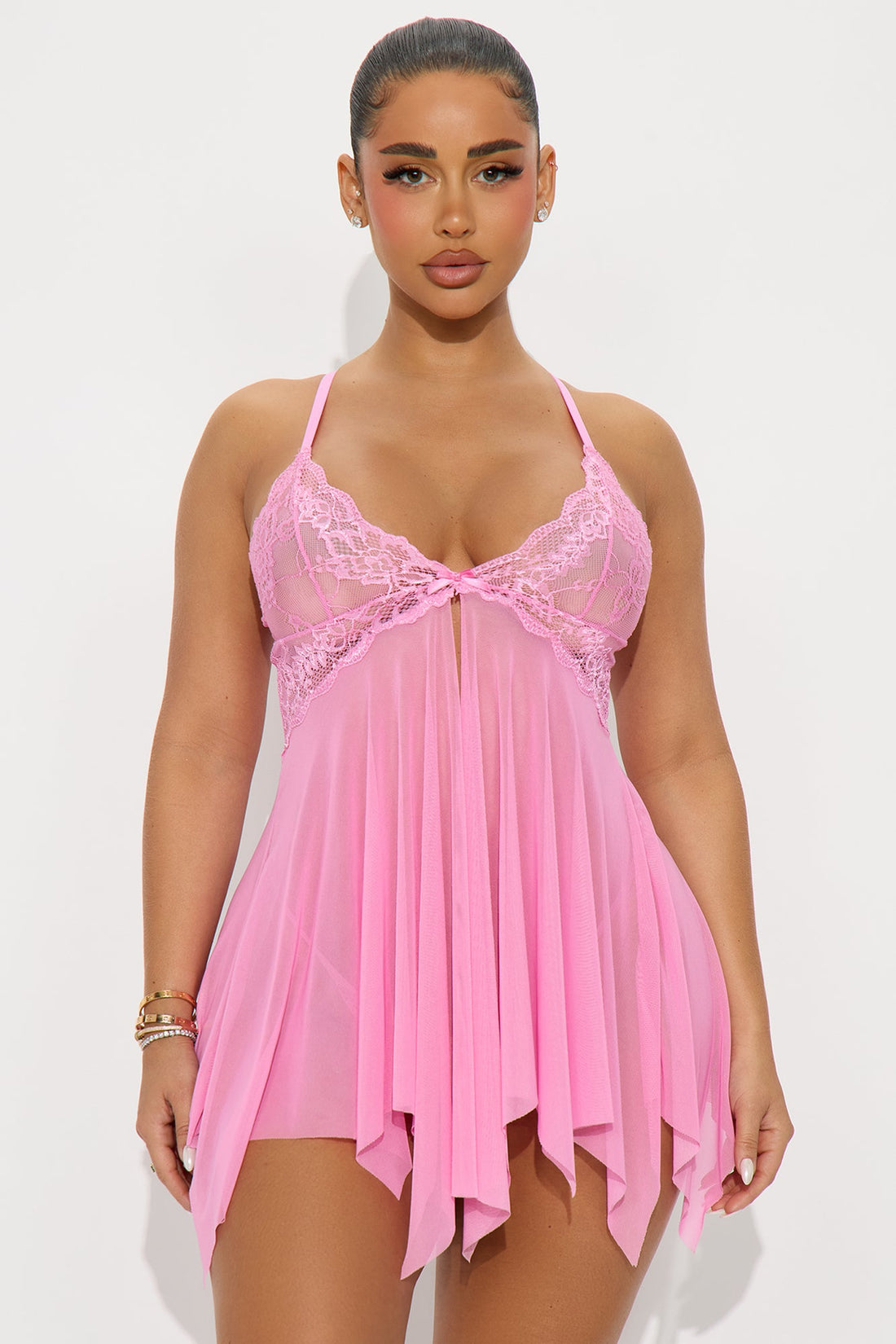 Tired Of Teasing Flyaway Babydoll - Pink