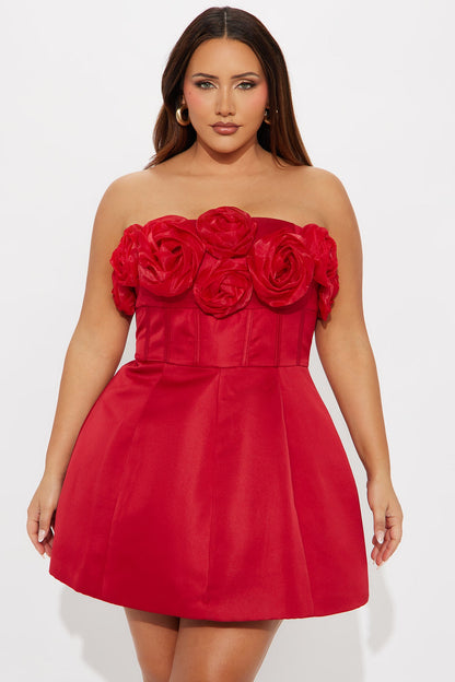 Bliss Corset Mini Dress - Red