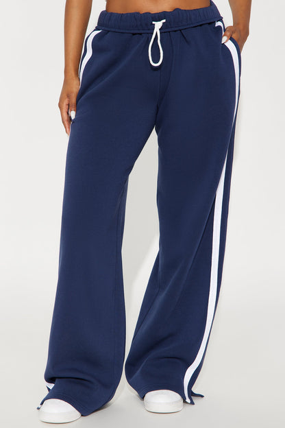 Fit Check Wide Leg Sweatpants - Navy