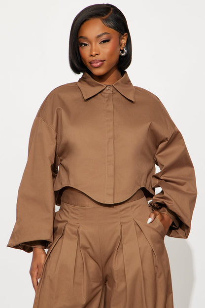 Statement Maker Balloon Pant Set - Chocolate