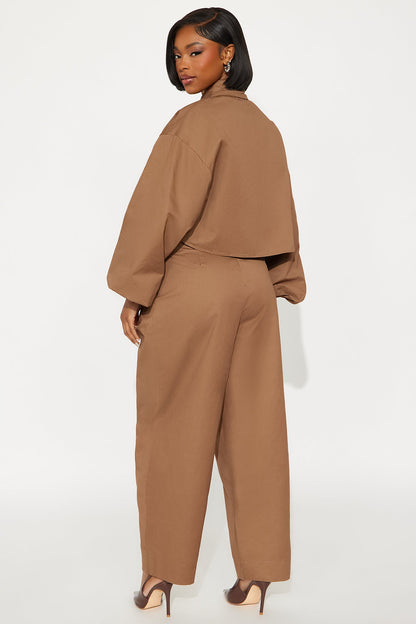 Statement Maker Balloon Pant Set - Chocolate