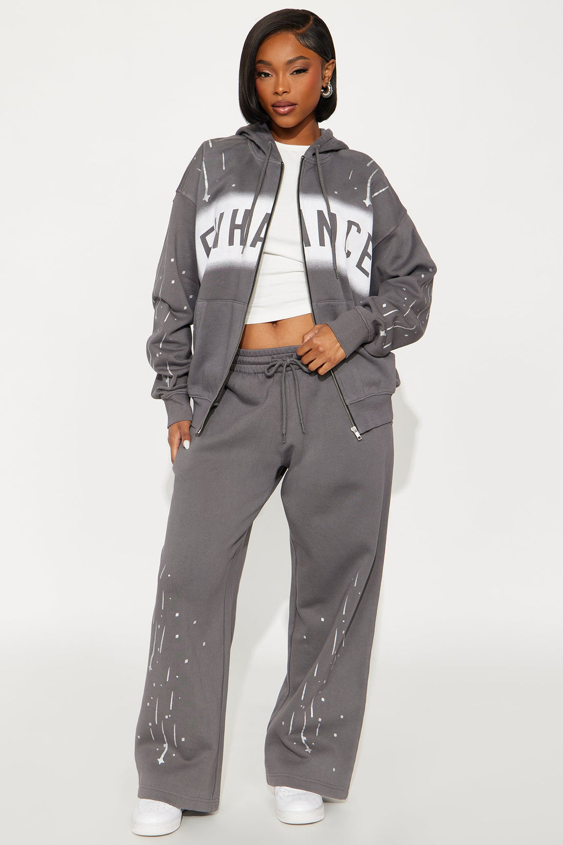 Enhance Vibe Washed Fleece Pant Set - Black