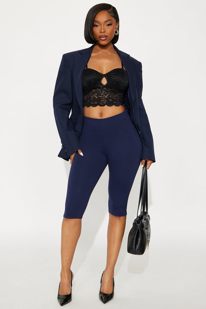 Echo Low Rise Ponte Capri Legging 14″ - Navy
