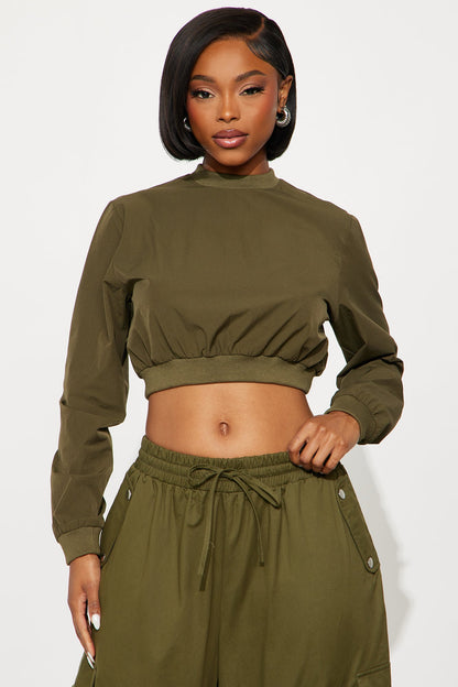 Bianca Balloon Pant Set - Olive