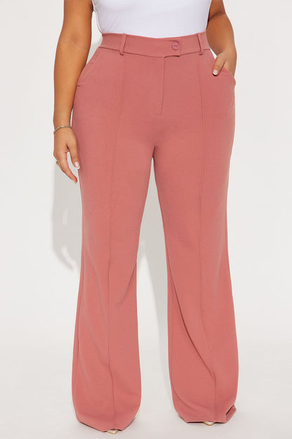 Heidi Wide Leg Trouser Pant - Rose