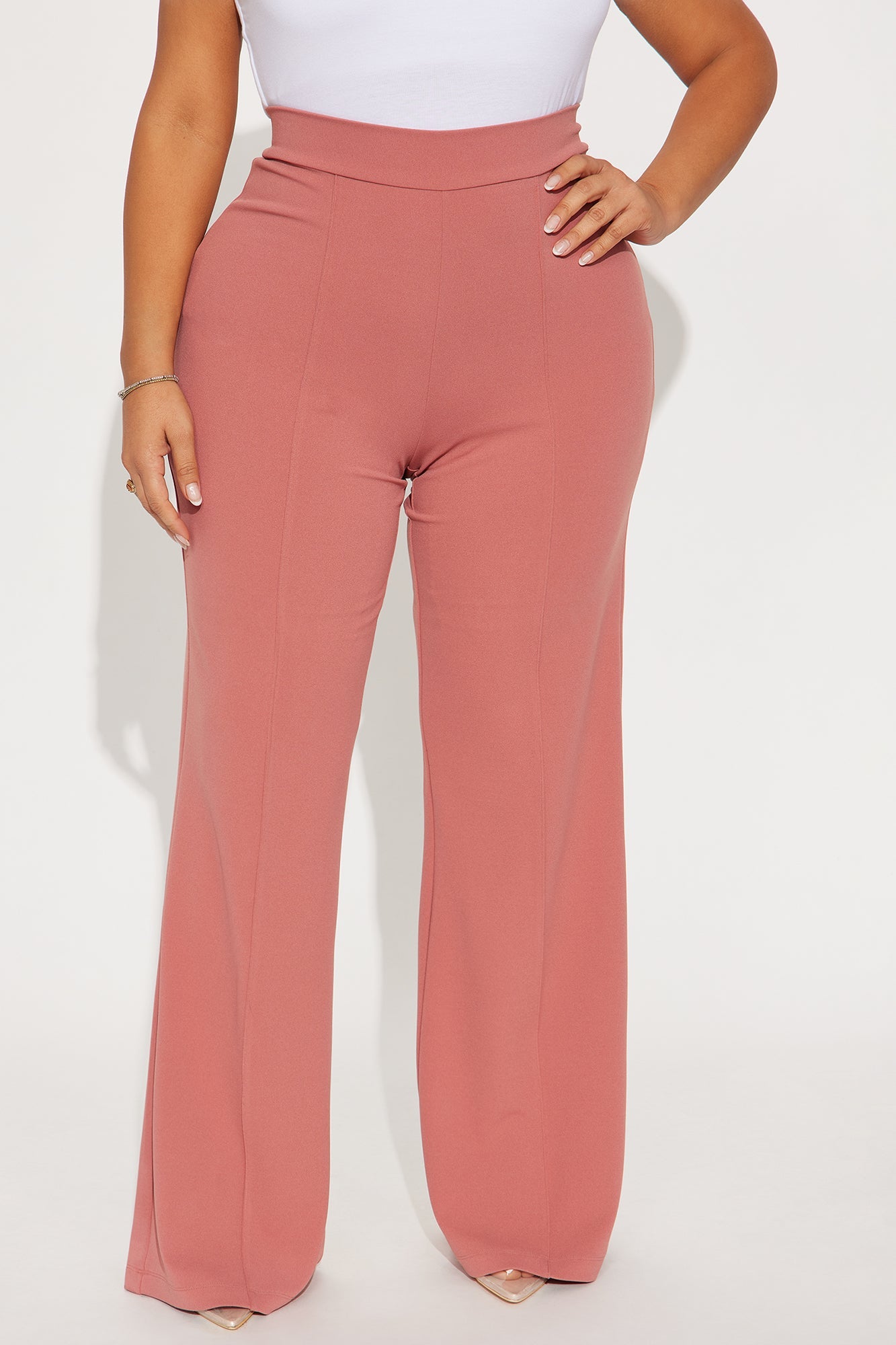 Victoria High Waisted Dress Pants - Rose
